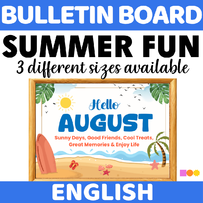 August-Themed Bulletin Board Display for Seniors | Printable 3-Size Kit for Senior Living Communities and Activity Directors