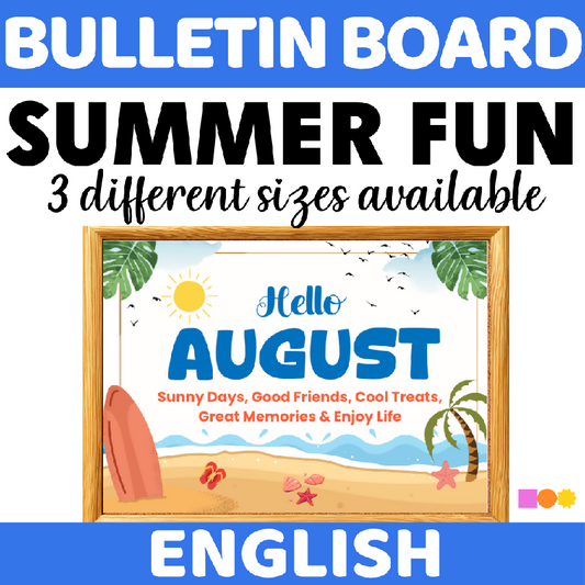 August-Themed Bulletin Board Display for Seniors | Printable 3-Size Kit for Senior Living Communities and Activity Directors
