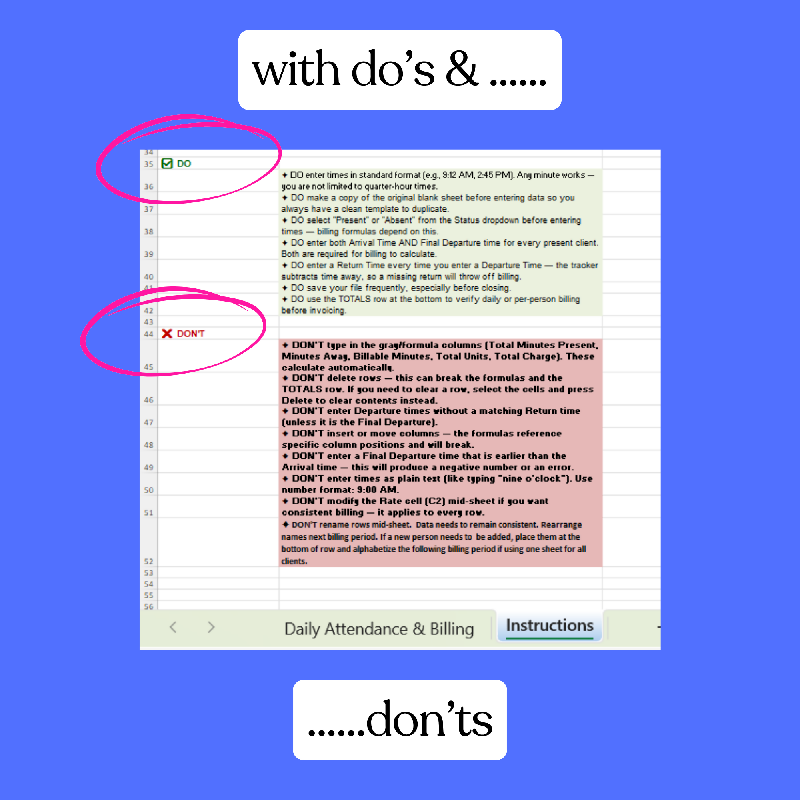 Attendance Billing Spreadsheet, 15 Minute Unit Tracker, Activity Attendance Excel Template, Medicaid Billing Tool, Auto Calculate Hours