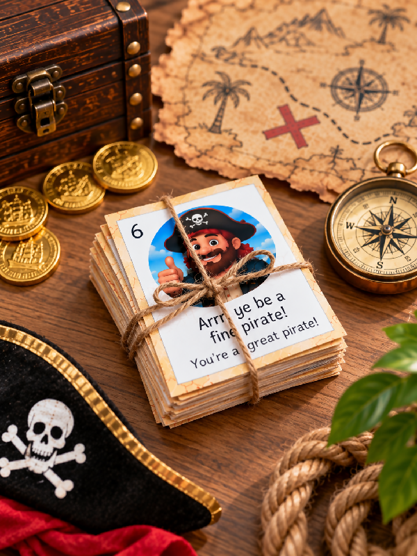 Talk Like a Pirate Day Activity, Let's Speak Pirate Bingo Game, With Playing Cards