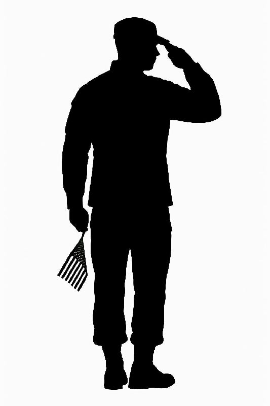 Memorial Day Soldier Silhouette Cutout | Printable Life-Size Veteran Tribute for Senior Living Activities | DIY Patriotic Decoration Kit