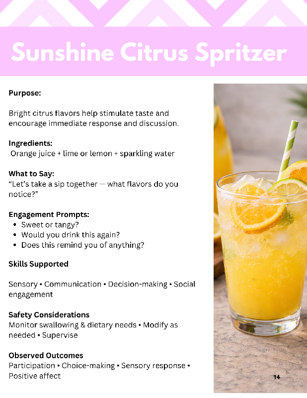 Summer Mocktail Social for Seniors | Activity Program with Recipes, Scripts & Engagement Prompts