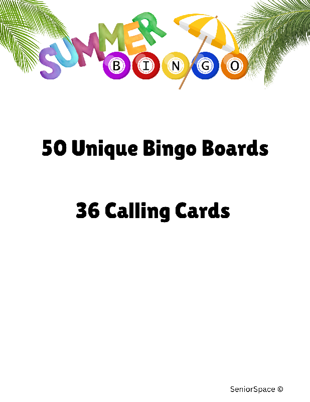 Summer Picture Bingo | Party Game | Group Bingo Game