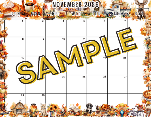 November 2026 Calendar Template #2