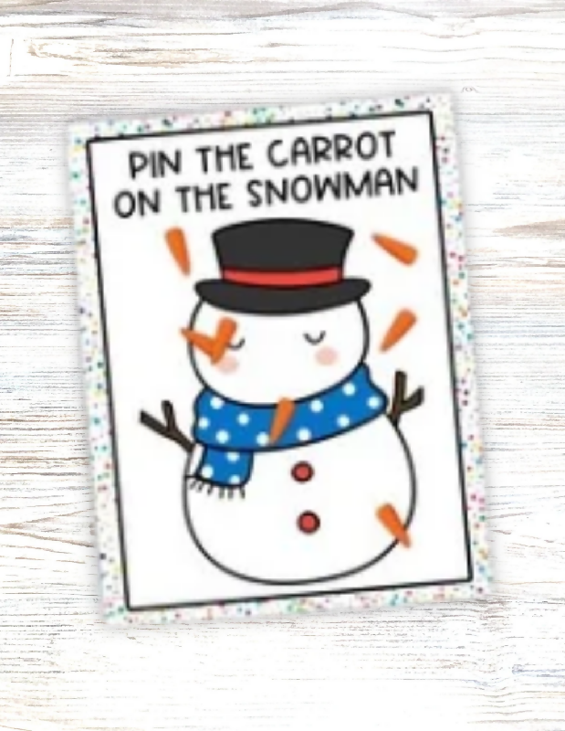 Pin the Nose on the Reindeer & Pin the Carrot Nose on the Snowman, Pin the Tail on Donkey Game, Printable Group Game Activity