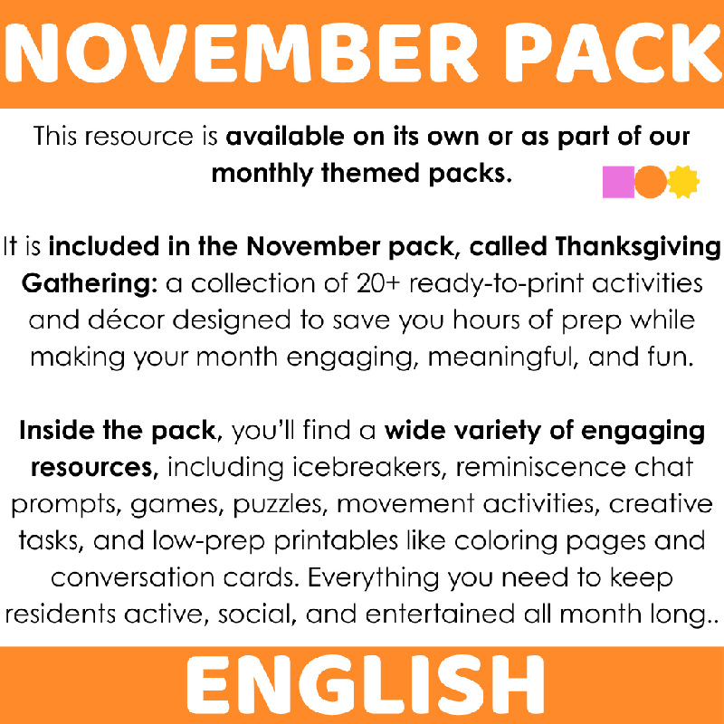Thanksgiving I Spy Printable Game for Seniors & Memory Care | Visual Perception & Cognitive Stimulation Activity | Observation & Brain Fitness Game for Cognitive Engagement Thanksgiving