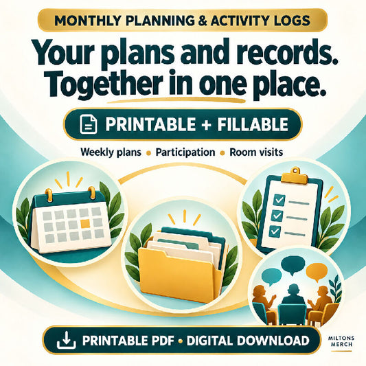 Senior Activity Planning & Participation Logs — Keep Monthly Records Together | PDF