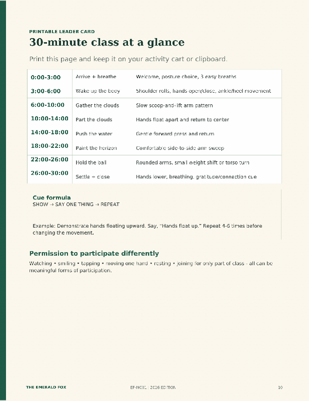 30 Min Emerald Fox Chair Tai Chi 1