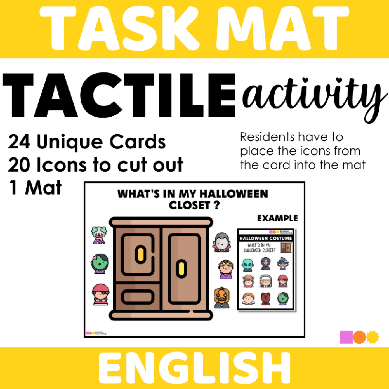Halloween Sensory Task Mat - Hands-On Interactive Activity for Seniors, Memory Care & Sensory Engagement