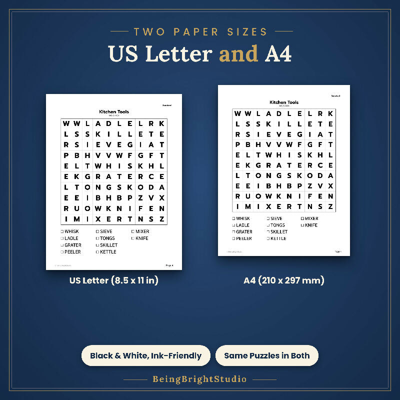 Extra Large Print Word Search & Crossword Activity Pack for Seniors, 100 Printable Puzzles, Facility Use License