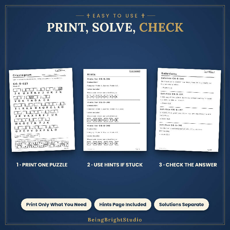 Psalms Cryptogram Puzzles for Seniors, 150 Extra Large Print KJV Puzzles, Activity Director Planner