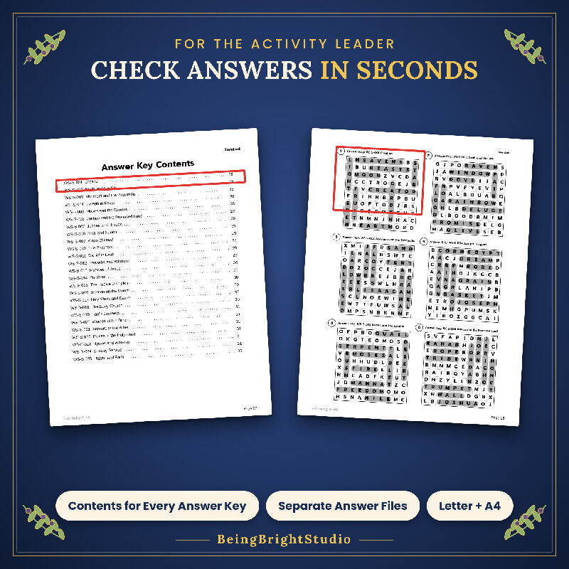 Christian Brain Games for Seniors | 200 Bible Puzzles | Activity Director Pack