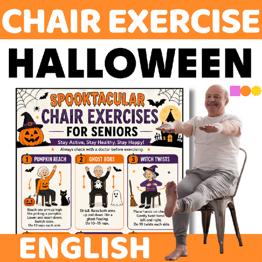 Printable Halloween Chair Exercise Routine for Seniors | Gentle Seated Workout for Home Care and Assisted Living