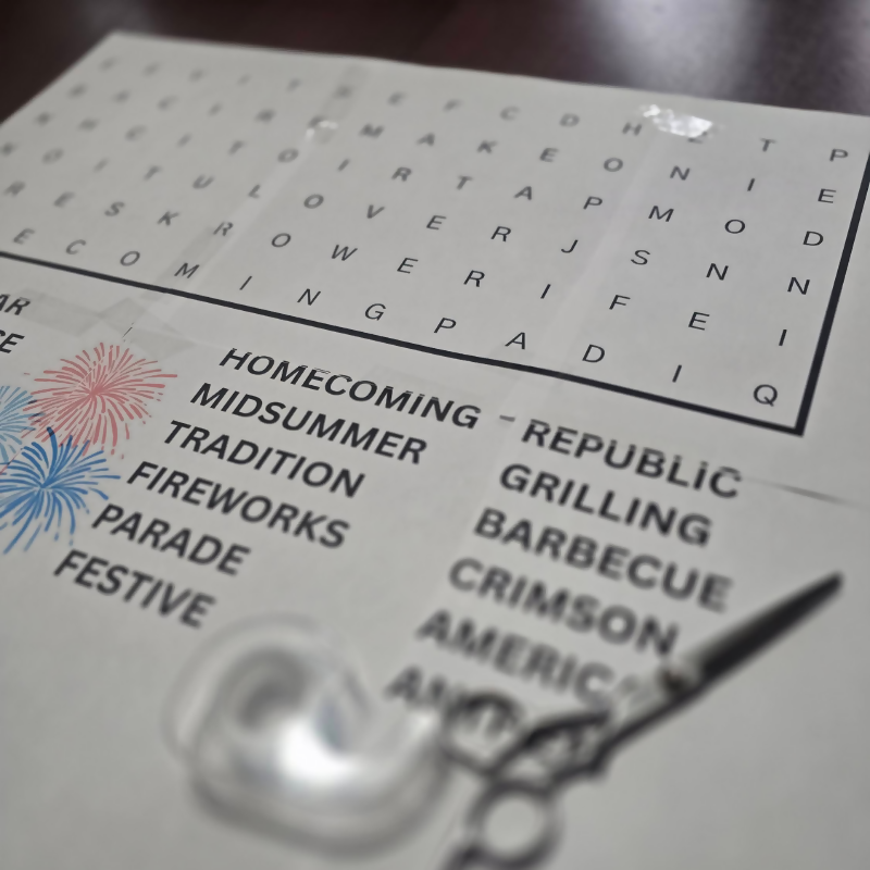 Giant 4th of July Word Search Puzzle Poster | Enlarged Word Search Puzzle | Senior Activity Program