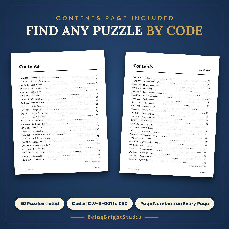 Large Print Crossword Puzzles for Seniors, 50 Printable Everyday Themes, Activity Director Handouts, Letter A4