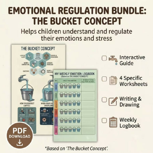 Bucket Concept Emotional Regulation Worksheets | SEL Activities for Kids