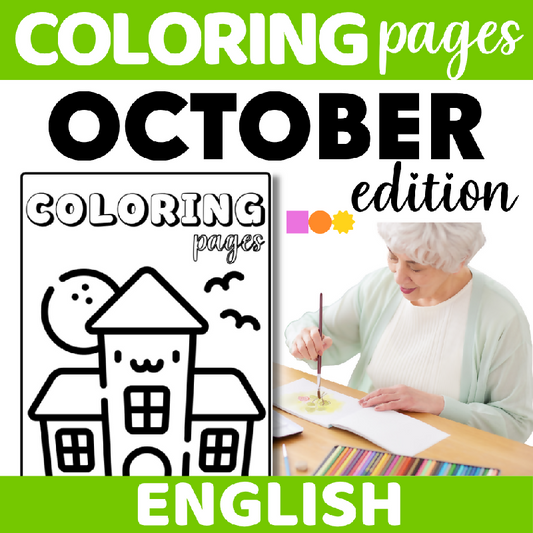 Halloween-Themed Coloring Pages for Seniors | Printable Relaxation Activity for Elderly Adults and Senior Living - Seasonal Art Therapy Activity for Assisted Living and Senior Centers - Creative Activity for Cognitive Engagement and Fine Motor Skills