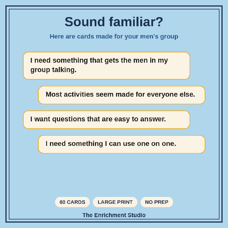 Remember When Men's Edition: Large Print Conversation Cards for Senior Living and Memory Care