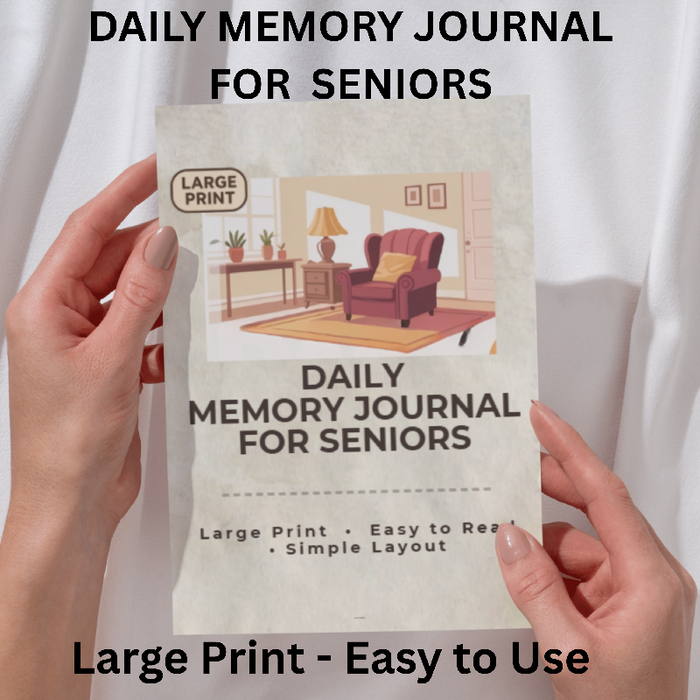 Daily Memory Journal for Seniors | Large Print Writing PDF