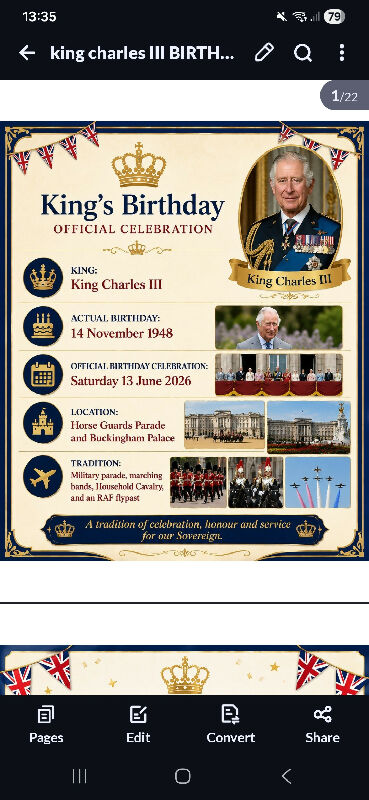 KING CHARLES III BIRTHDAY CELEBRATIONS AND REMINESCENCE