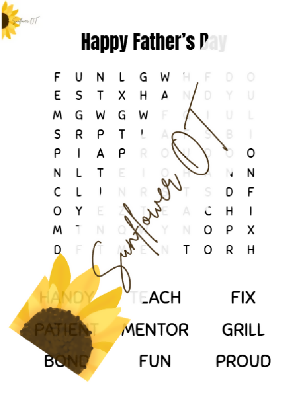 10x10 Father's Day Word Search Promo