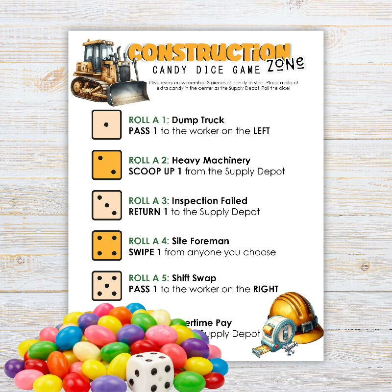 Construction Dice Game for Seniors | Low-Prep Group Activity for Assisted Living and Adult Day Programs
