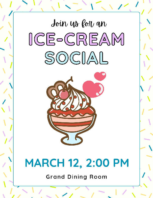 Sundae Social Invitation Template and Flyer Editable Canva Template for Ice Cream Social - Can be Customized to Variety of Socials/ Flyers
