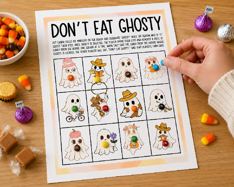 Don't Eat Pete (Ghosty) Game, Simple Halloween Candy Game