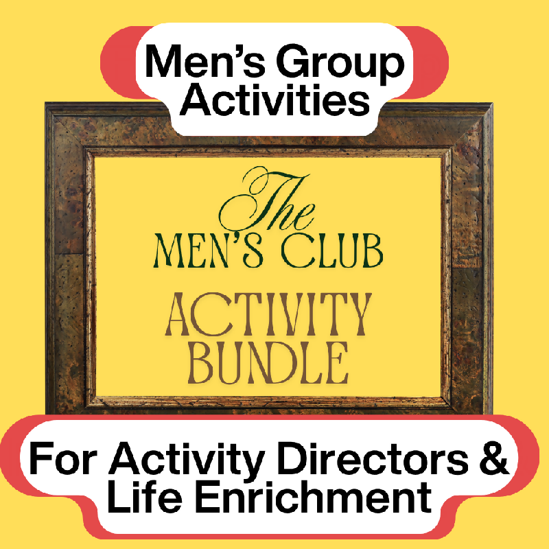 Senior Men's Activity Bundle | Printable Memory Care & Assisted Living Games | Activity Director Resource | Men’s Group Activities