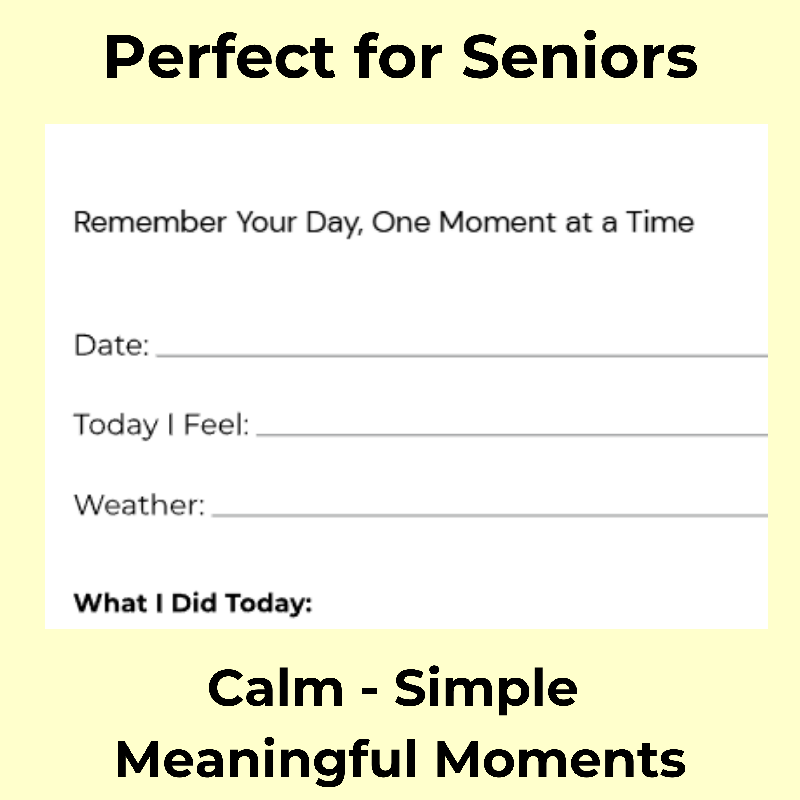 Daily Memory Journal for Seniors | Large Print Writing PDF