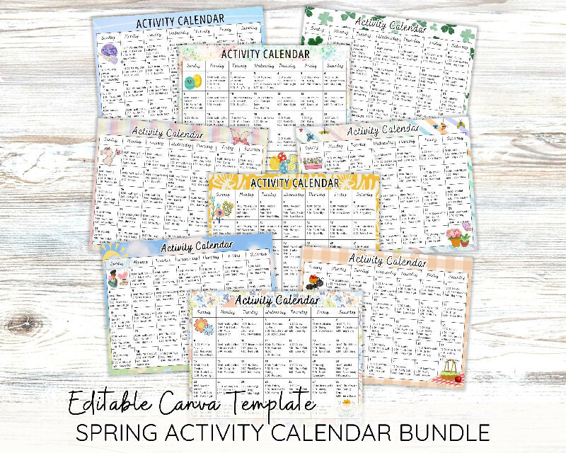 Activity Calendar Canva Template for Recreation Director, Bulletin Board Theme for Long Term Care Senior Living or Day Program