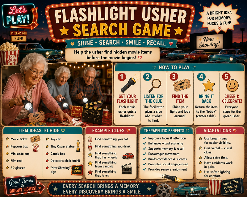 Ready, Set, Drive-In! 70+ Vintage Movie Activities, Recipes & Nostalgia Experiences for Seniors