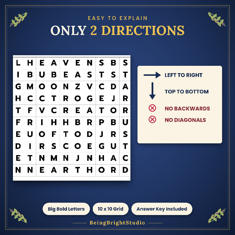 Christian Brain Games for Seniors | 200 Bible Puzzles | Activity Director Pack