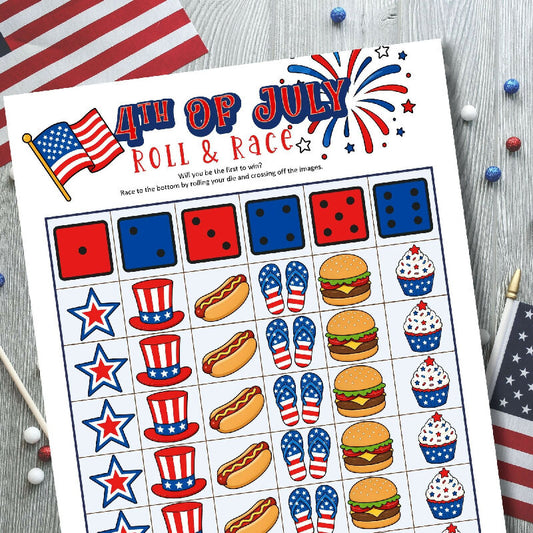 4th of July Roll & Race - Patriotic Dice Game