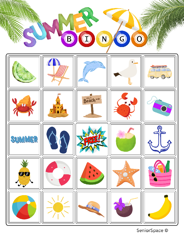 Summer Picture Bingo | Party Game | Group Bingo Game