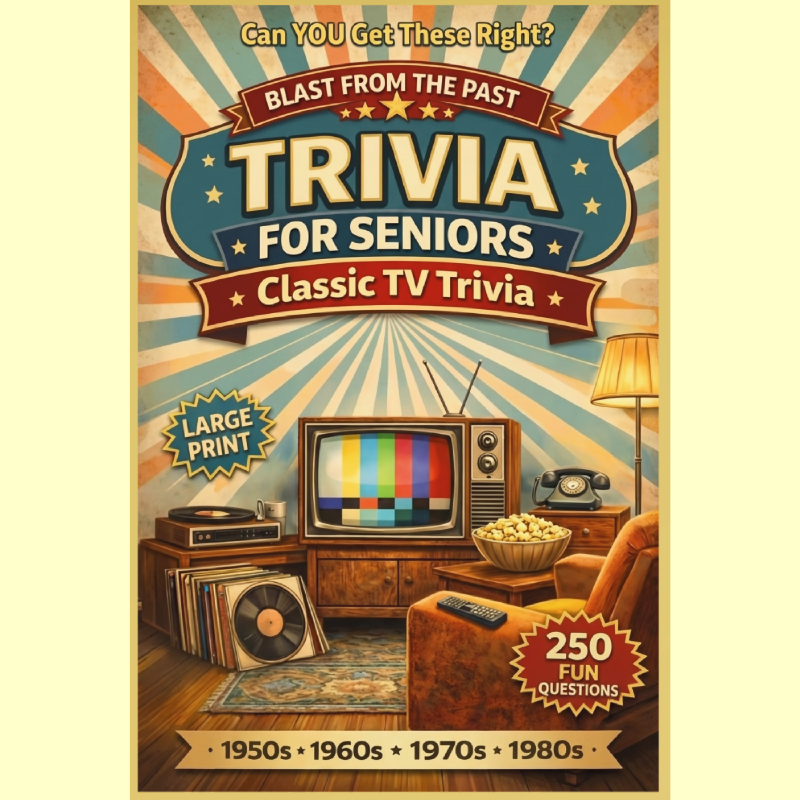 Classic TV Trivia Printable 1950s 1960s 1970s 1980s Trivia for Seniors