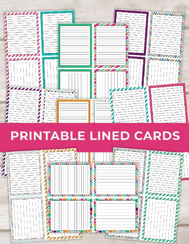 Printable Stationary for Writing Activities, Letter Writing/ Penpal's or Crafts, Borders, Lined Pages, and Lined 1/4 Page Cards, Desk Notes, Rainbow Border Bundle