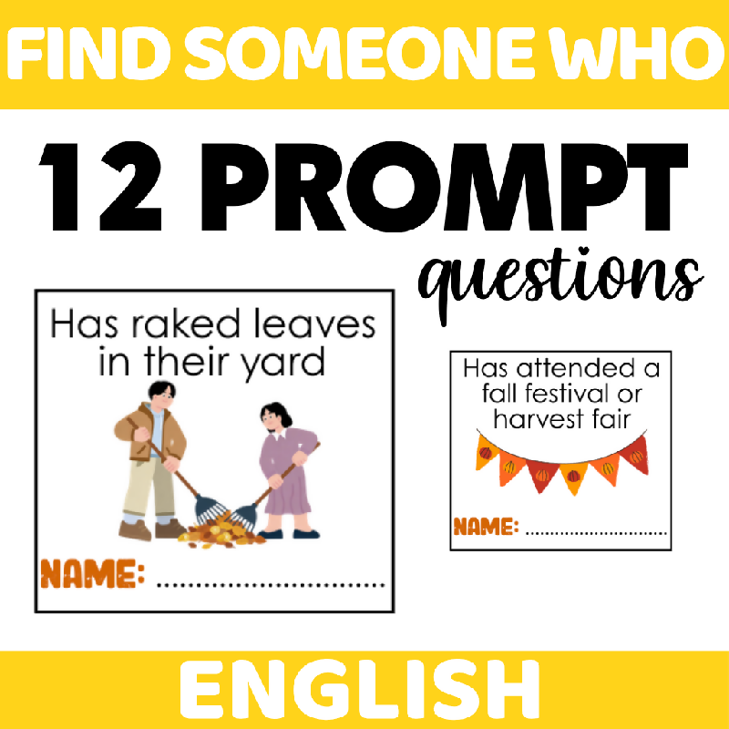 Find Someone Who Activity for Seniors - October-Themed Icebreaker Game for Senior Living and Group Activities - Fun Group Activity for Cognitive Stimulation and Social Connection Fall / Autumn