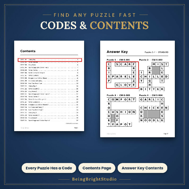 Winter Crossword Puzzles for Seniors, 50 Extra Large Print Pages, Group Activity, Answer Keys