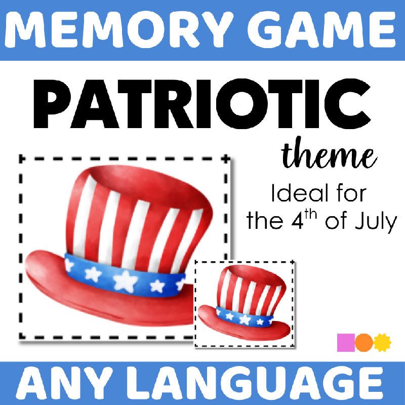 Patriotic Memory Game Ideal for the Fourth of July (4th of July - Independence Day)