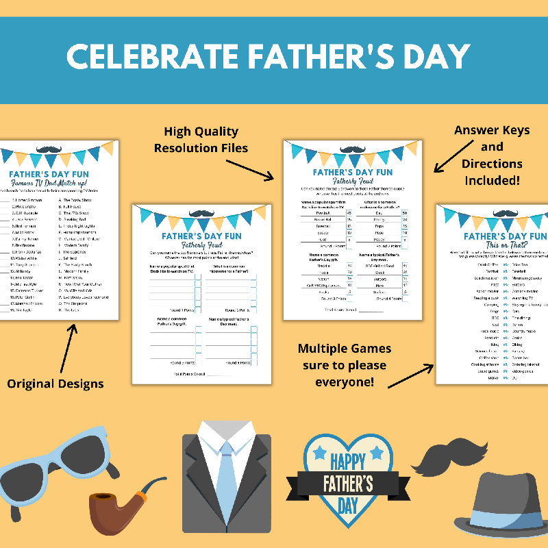 Father’s Day Fun Bundle – Printable Activity Games Pack