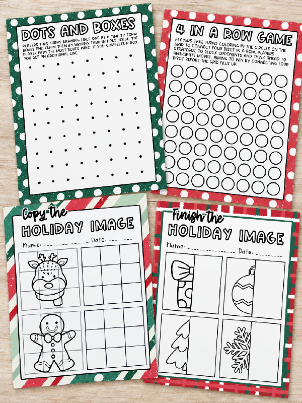 Christmas Word Game Puzzle Printable Worksheet Bundle, Holiday Word Search, Word Scramble and Decoder Secret Message, Festive Party Activity
