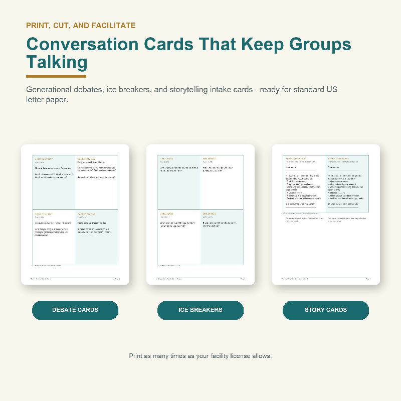 Senior Group Improv Activity Bundle - 10 Fun Games for Creative Engagement