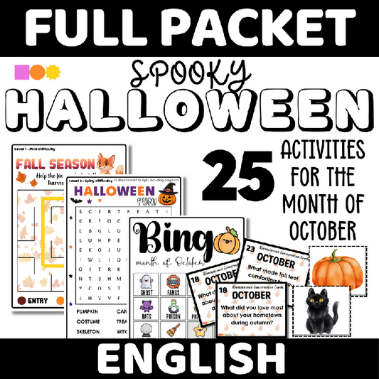 October Pack of Activities for Seniors Bundle | Activities, Games, Trivia, Bingo, Crafts, Reminiscence, Conversation Starters, Cognitive Stimulation, Assisted Living, Nursing Home, Memory Care & Senior Center Full Packet of Activities Halloween Themed