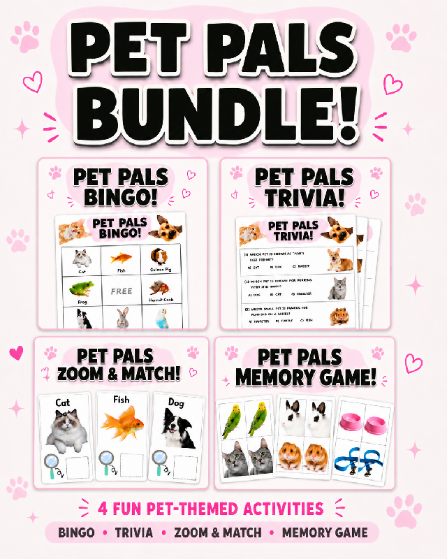 Pet Pals Activity Bundle for Seniors