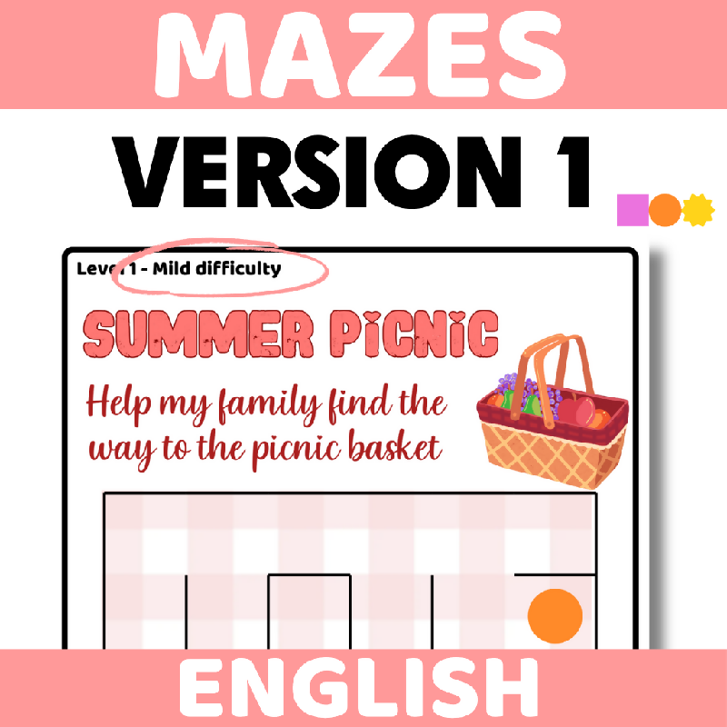 August Mazes for Seniors and Elderly Adults | Printable Brain Game Worksheets for Assisted Living, Senior Centers & Home Care | Cognitive and Fine Motor Activity Puzzles