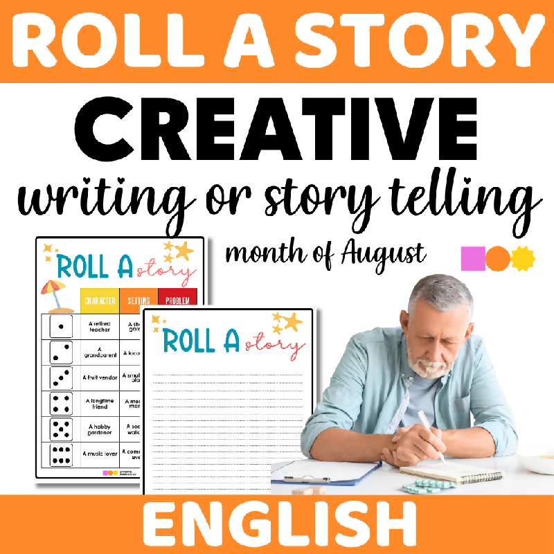 Roll a Story Game for Seniors | August-Themed Printable Creative Writing & Storytelling Activity for Senior Living