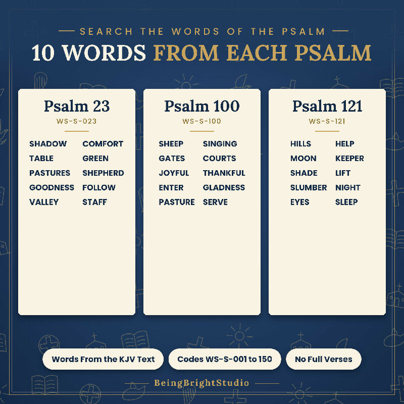 Psalms Word Search for Seniors, 150 Extra Large Print Puzzles for Activity Directors and Church Groups, Bingo and Planner