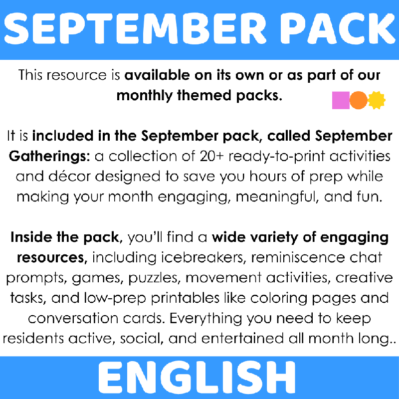 Labor Day Vocabulary Flashcards for Seniors & Memory Care | Brain Fitness & Cognitive Engagement