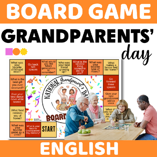 Grandparents Day Conversation Board Game for Seniors | Discussion Questions for Memory Care & Social Engagement | Icebreaker Activity for Older Adults